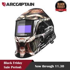 ARCCAPTAIN Auto Darkening Welding Helmet 1/1/1/1 Optical Clarity True Color