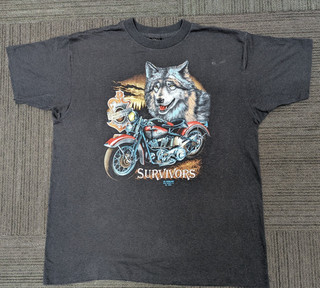 Camiseta de moto vintage Harley Davidson 3D emblema sobrevivientes 1989 Hawaii