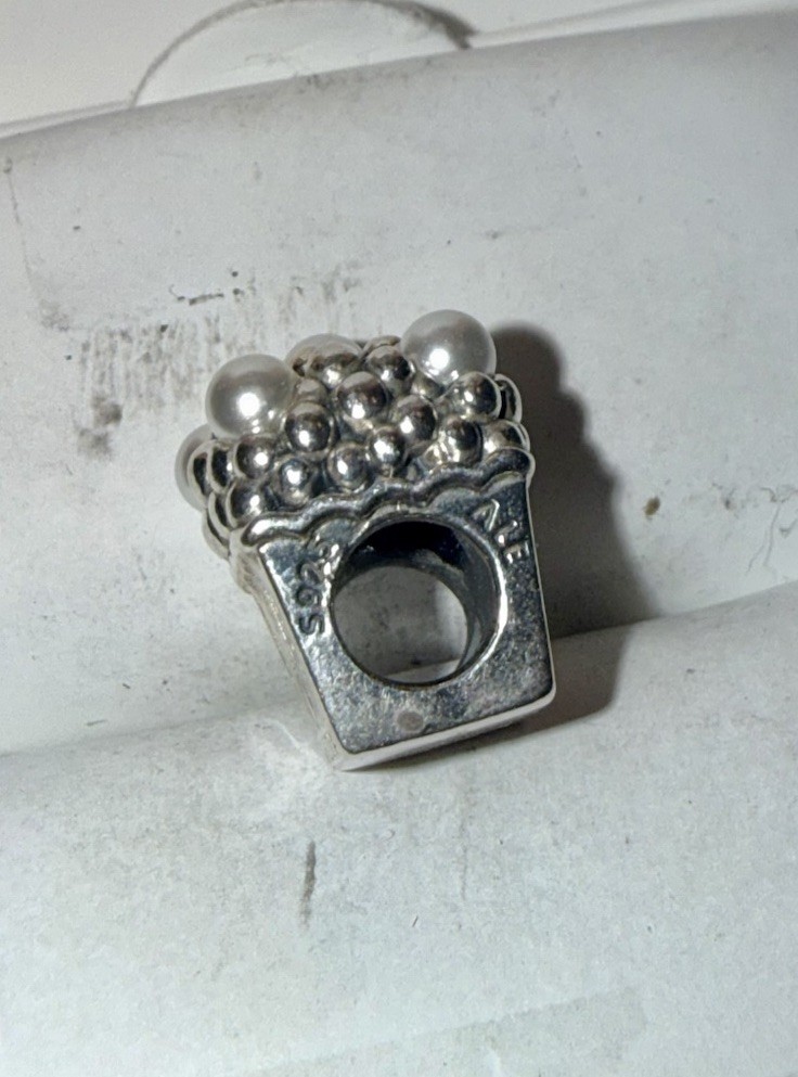 PANDORA Solid Sterling Silver Delicious Popcorn P… - image 6