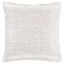 Theban Handwoven Neutral Throw Pillow, 20 x 20 Inches, Cream