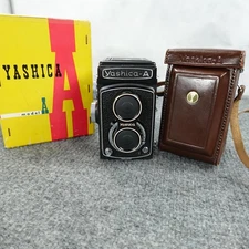 Vintage Yashica A Camera Film TLR 80mm F/3.5 Case IOB Lens Cap Manual Janpan 🔥