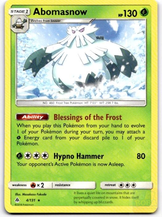 Abomasnow 4/131 Rare Forbidden Light Pokemon Near Mint