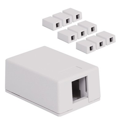 ICC 1-Port Surface Mount Box, White, Works with Wide and Slim Profile Keyston...