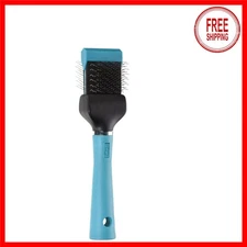 Teal Single Side Slicker Brush with Hard Handle - Ideal for Small Pets' Grooming