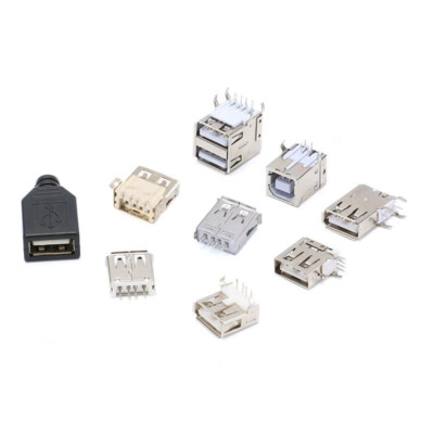 USB Socket A Female / B Female /SMD/DIP/ Dual-layer / Bent/Side Insert/ 90°/180°