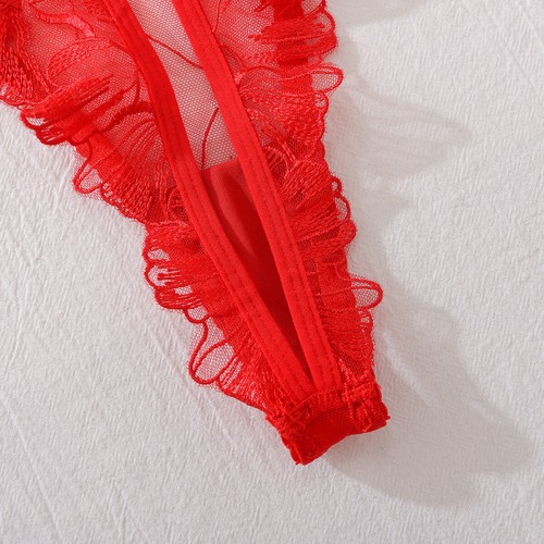 Luxallacki Floral Lace Backless Hollow Out Bra & Thong Set 5-Piece Lingerie - Picture 33 of 33