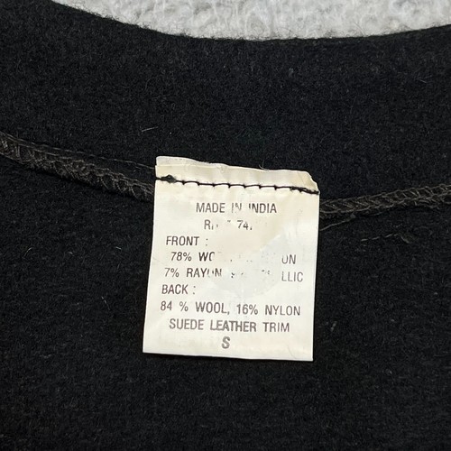 Vintage Wool Buffalo Plaid Vest Men Small Snap Front Suede Trim Red Black - Picture 2 of 11