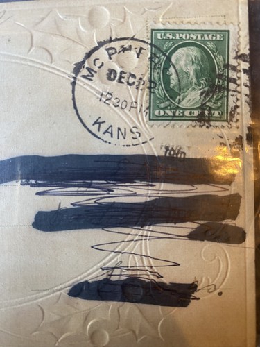 VERY RARE Early 1900s Kansas Santa Postcard With Original Writing Posted Dec 22 - Picture 9 of 9