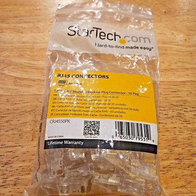 StarTech.com CRJ4550PK 50 Pkg - Cat5e RJ45 Stranded Modular Plug Connector