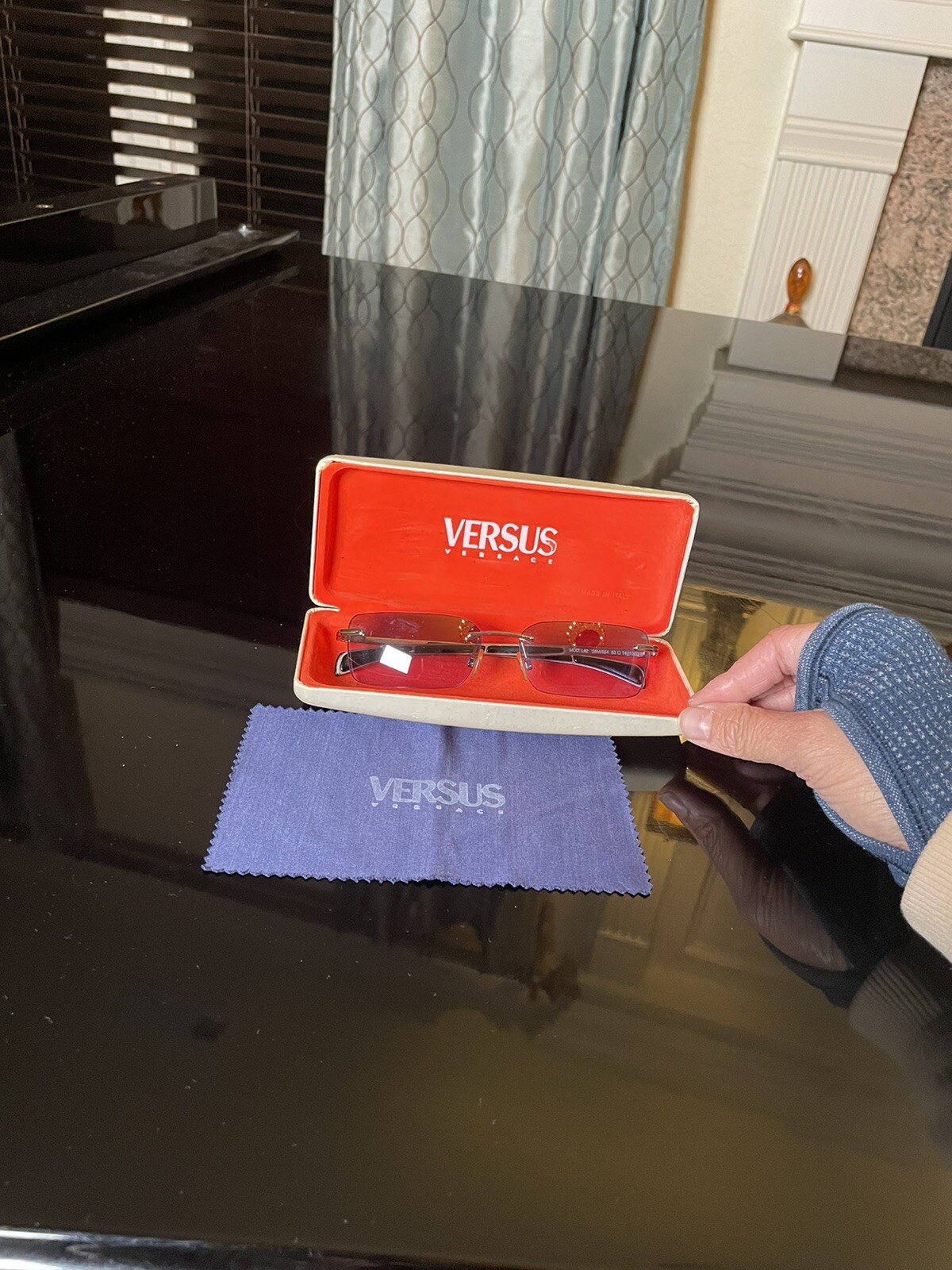 Versus By Versace Rimless Rectangle Sunglasses - image 1