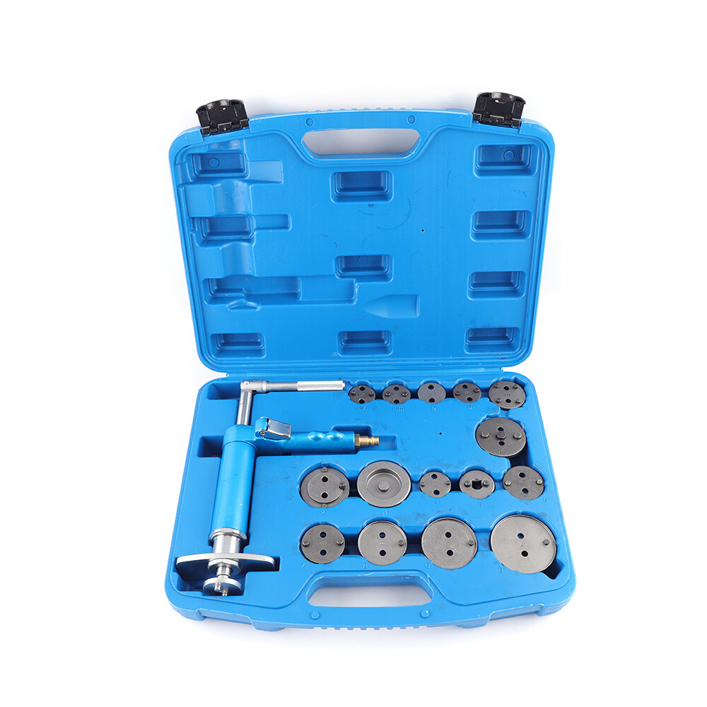 16-Piece Pneumatic Brake Caliper Piston Rewind Tool Kit Air Powered