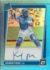 V14) 2021 Panini Donruss Optic Keibert Ruiz Blue Prizm Auto RC 16/35 Nationals