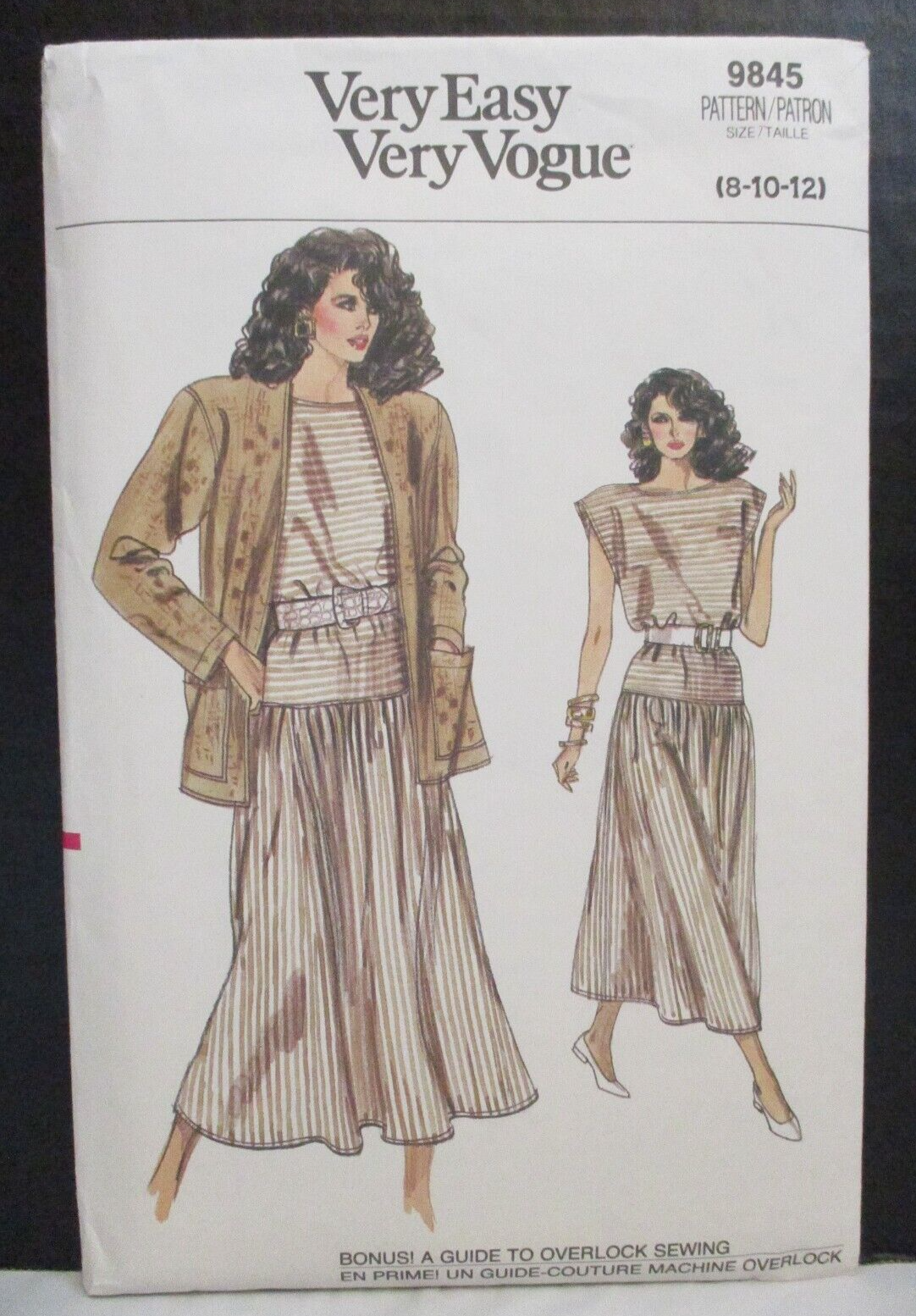 Very Easy Very Vogue Pattern 9845 Misses Jacket & Dress Size 8-10-12 ...