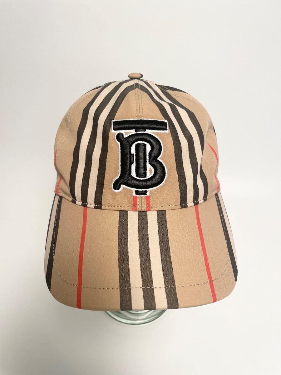 Burberry Monogram Motif Icon Stripe Cotton Baseball Cap, sz