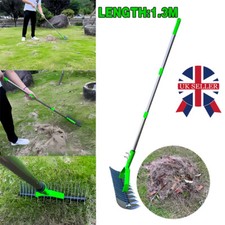 Curved Teeth Thatch Rake Lawn Dethatcher Rake For Cleaning Dead Grass With Rod P