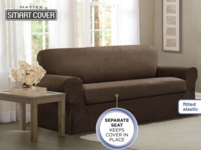 MAYTEX SMART COVER/1 Piece Sofa Stretch Cover/New In PKG. Sage/TEXTURED-SOFT!