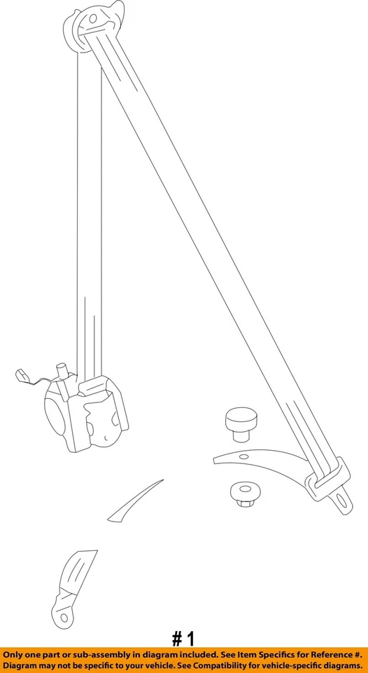 Used Front Left Seat Belt Front fits: 2012 Volkswagen Jetta bucket seat Sdn driv Foto 4 de 4