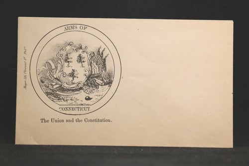 Civil War: Unused Magee Patriotic Cover, Arms of Connecticut - 第 1/2 張圖片