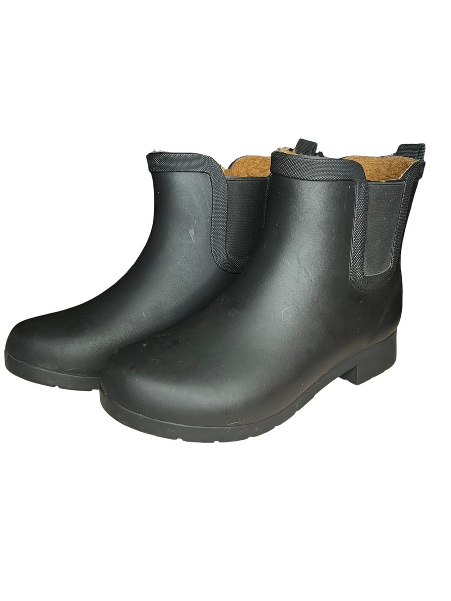 Chooka Eastlake Chelsea Black Rubber Ankle Waterproof Rain Boots Women’s  Size