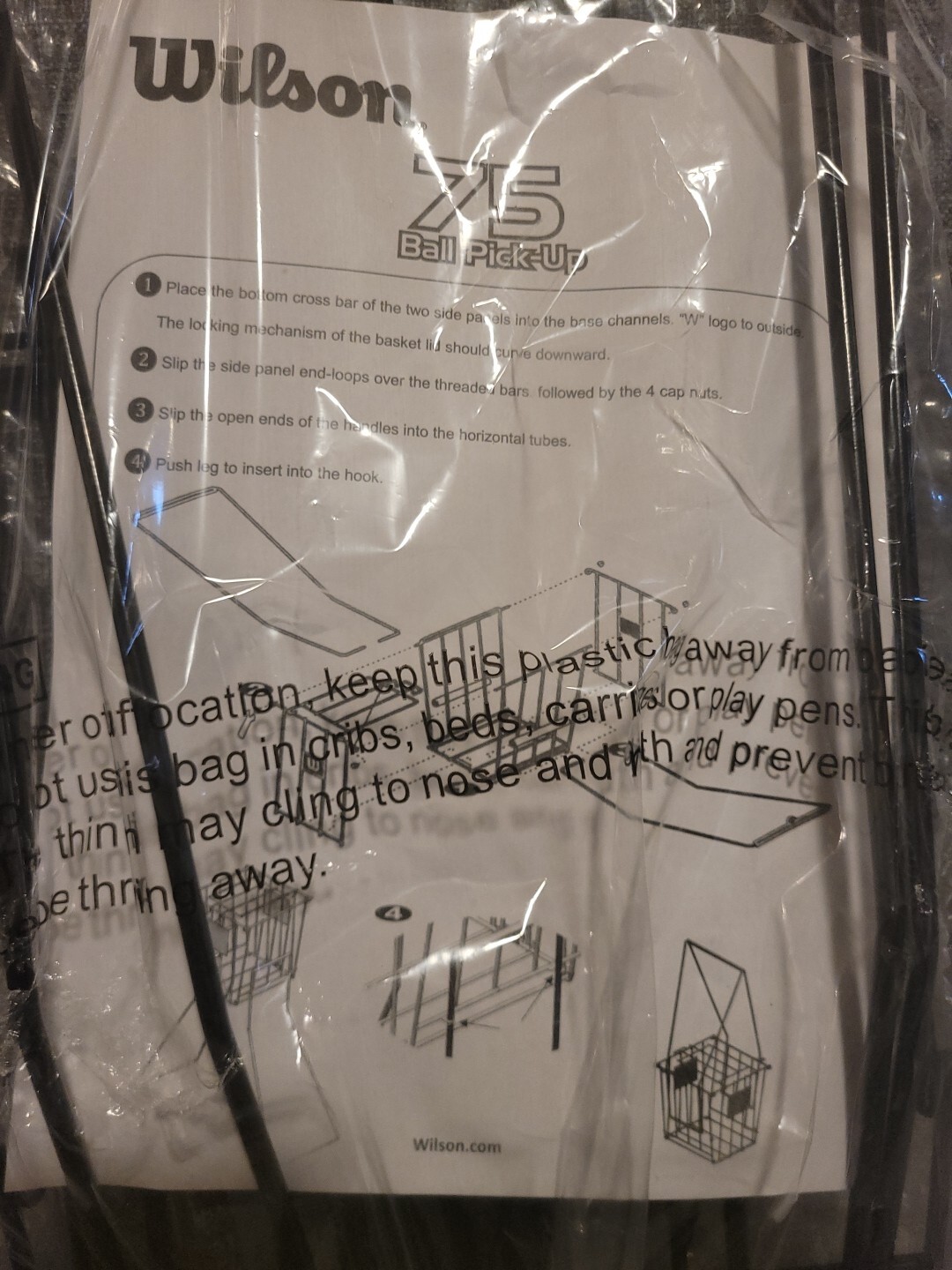 WILSON Tennis Ball Pick Up Hopper 75 Balls 887768207137 eBay