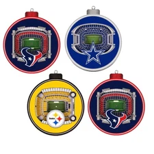 NFL 3D Stadium Christmas Ornament US SHIPPER Saints Texans Cowboys Bucs