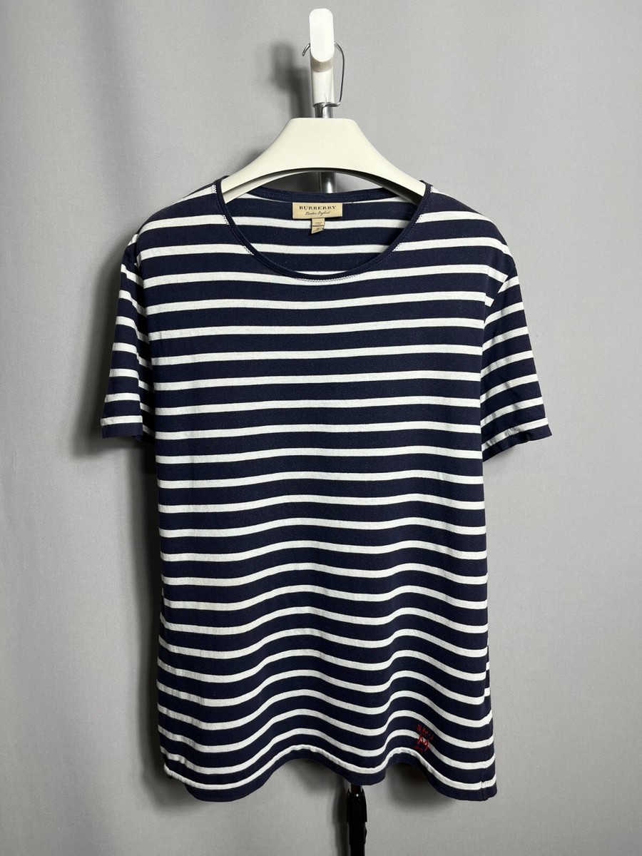 Burberry London SW1 t-shirt men's stripped cotton luxury Sz XL | eBay