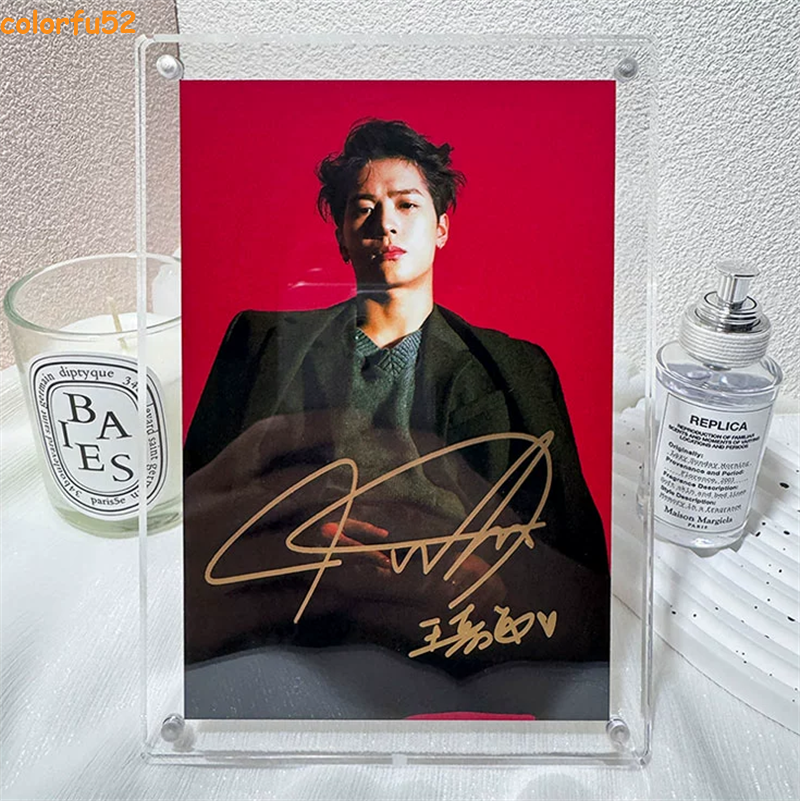 GOT7 Present: YOU Jackson Wang 直筆サイン　トレカ Jackson Wang Handsigned Photograph Autographed Photo Acrylic Frame
