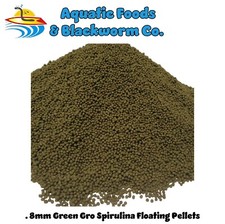 0.8mm Green GRO Spirulina Floating Pellets for Baby Koi, Pond Fish