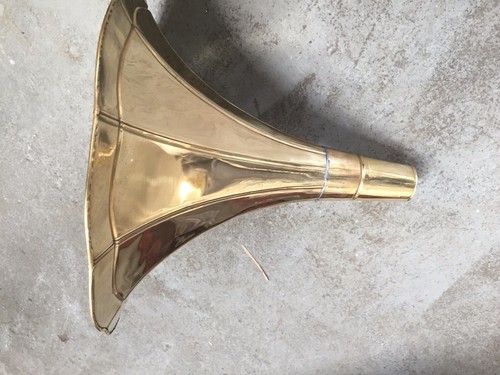Gramofon mosiężny róg pełnowymiarowy kolekcjonerski ornament retro reprodukcja - Zdjęcie 2 z 6