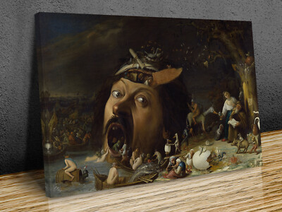 The Temptation of Saint Anthony by Joos van Craesbeeck mounted canvas print