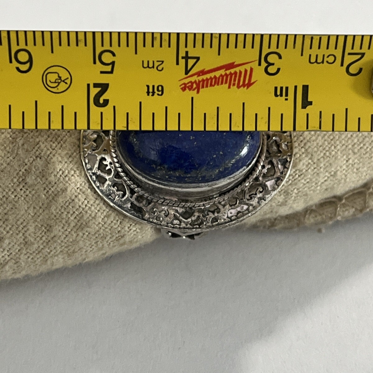 Vintage Ancient Victorian Ring Sterling Silver Natural Lapis