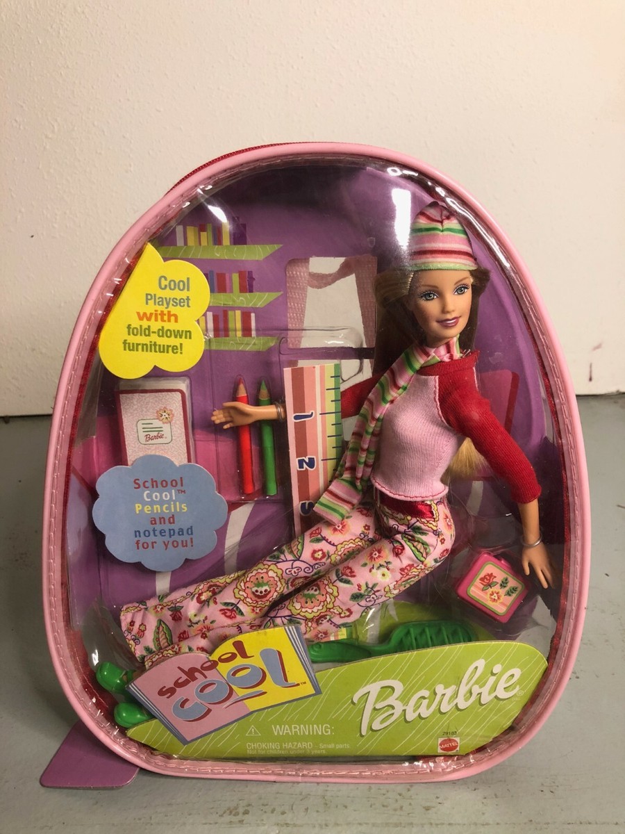 Vintage School Cool Barbie Doll With Plastic Backpack 2000
