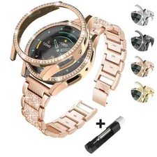 Diamond Metal Strap + Case for Samsung Galaxy Watch 4 5 6 7 40mm 44mm Band Women