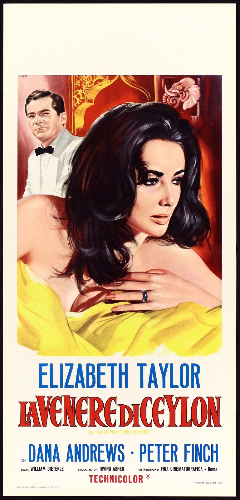 Locandina originale film La pista degli elefanti (1954) - Regia di William Dieterle