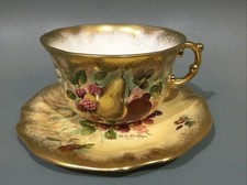 Hammersley Bone China Painted Fruit Breakfast cup & Saucer Signed R J Billings