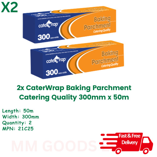 CaterWrap 2x Baking Parchment Catering Quality 300mm x 50m