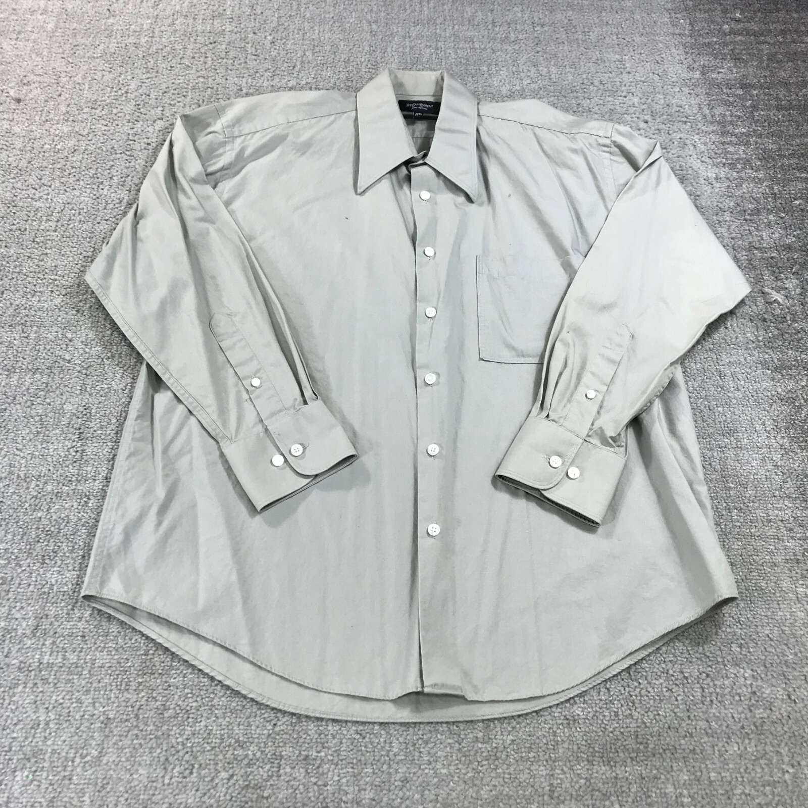 Camicia Yves Saint Laurent da uomo grande 16 5 beige abbottonato abito casual adulto
