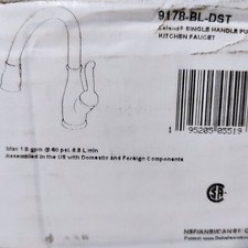 Delta 9178-BL-DST Leland One Handle Pull Down Kitchen Faucets, Matte Black