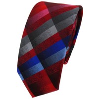 Schmale Tigertie Designer Krawatte Rot Blau Rosa Anthrazit Silber Grau Kariert