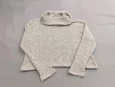 Dirtee Laundry Women Grey Crop Pullover Sweater Size Medium