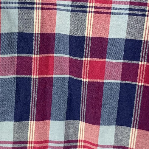 J. Crew Summer Plaid Long Sleeve Button Up Pink Blue White Men's Sz XL Preppy - Picture 3 of 6