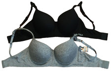 2 Nautica Intimates Bra 42D Gray  Black Underwire Seamless Full Coverage NEW