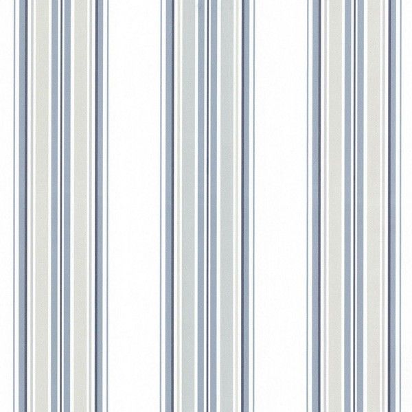 Rasch Textil Tapete Vlies Match Race 021209 Weiß Blau Grau Stylisch Streifen-image