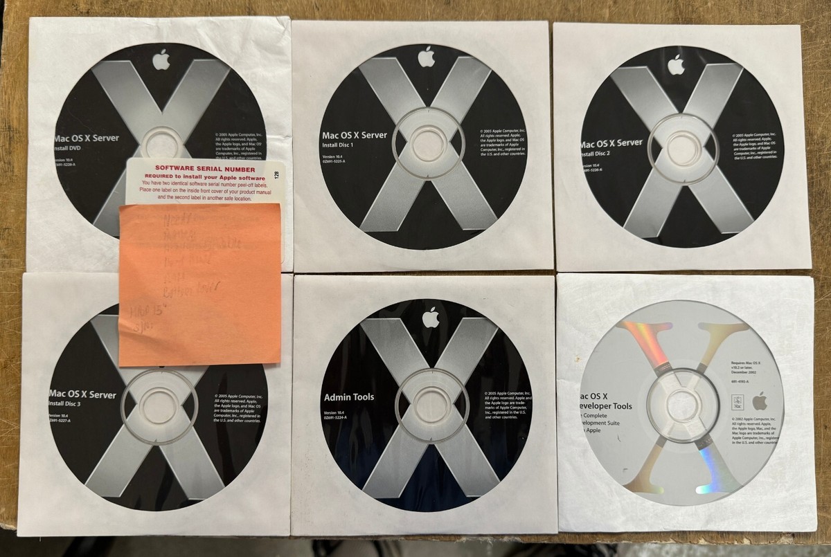 Apple Mac OS X Server 10.4 Tiger 10-Client w/2 LICENSES (M9769Z/A