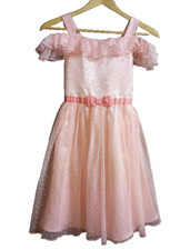 Jona Michelle Girls Dress Special Occasion Easter PINK,White Polka Dot, 10 NWT