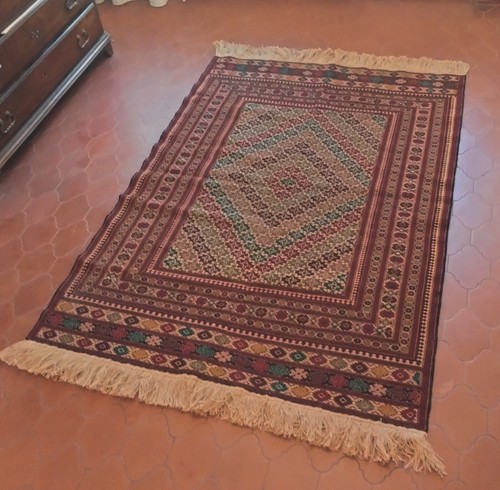 Tappeto afgano con frange bilaterali (nuovo senza ettichette), 185 cm * 129 cm - Foto 7 di 14