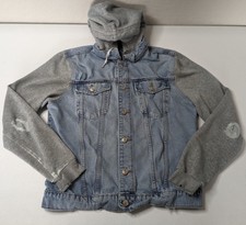 Divided Jacket Women's Size M Blue Gray Hoodie Button Up