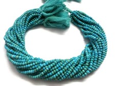 Naturalne turkusowe Rondelle 3-4mm koraliki 12" cali sznurek