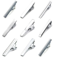 Herren Silber Edelstahl 4 cm Krawattenclips K...