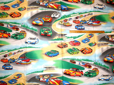 Vintage 44" x 2 YDS Cotton Cranston Race Car Hot Rod Nascar 2004 Fabric